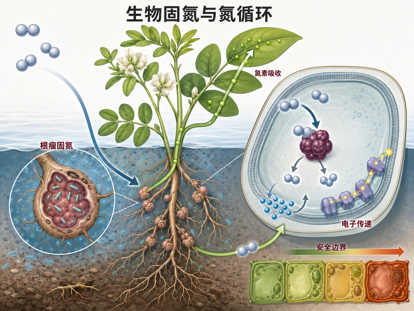 根际微生物参与生物固氮的研究示意图